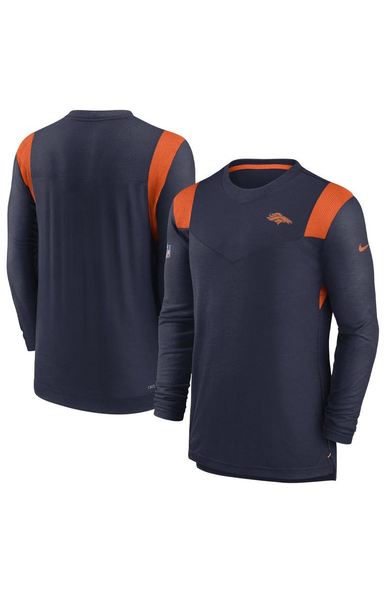 Nike Men's Nike Navy Denver Broncos Sideline Tonal Logo Performance Player Long Sleeve T-Shirt, Main, color, 