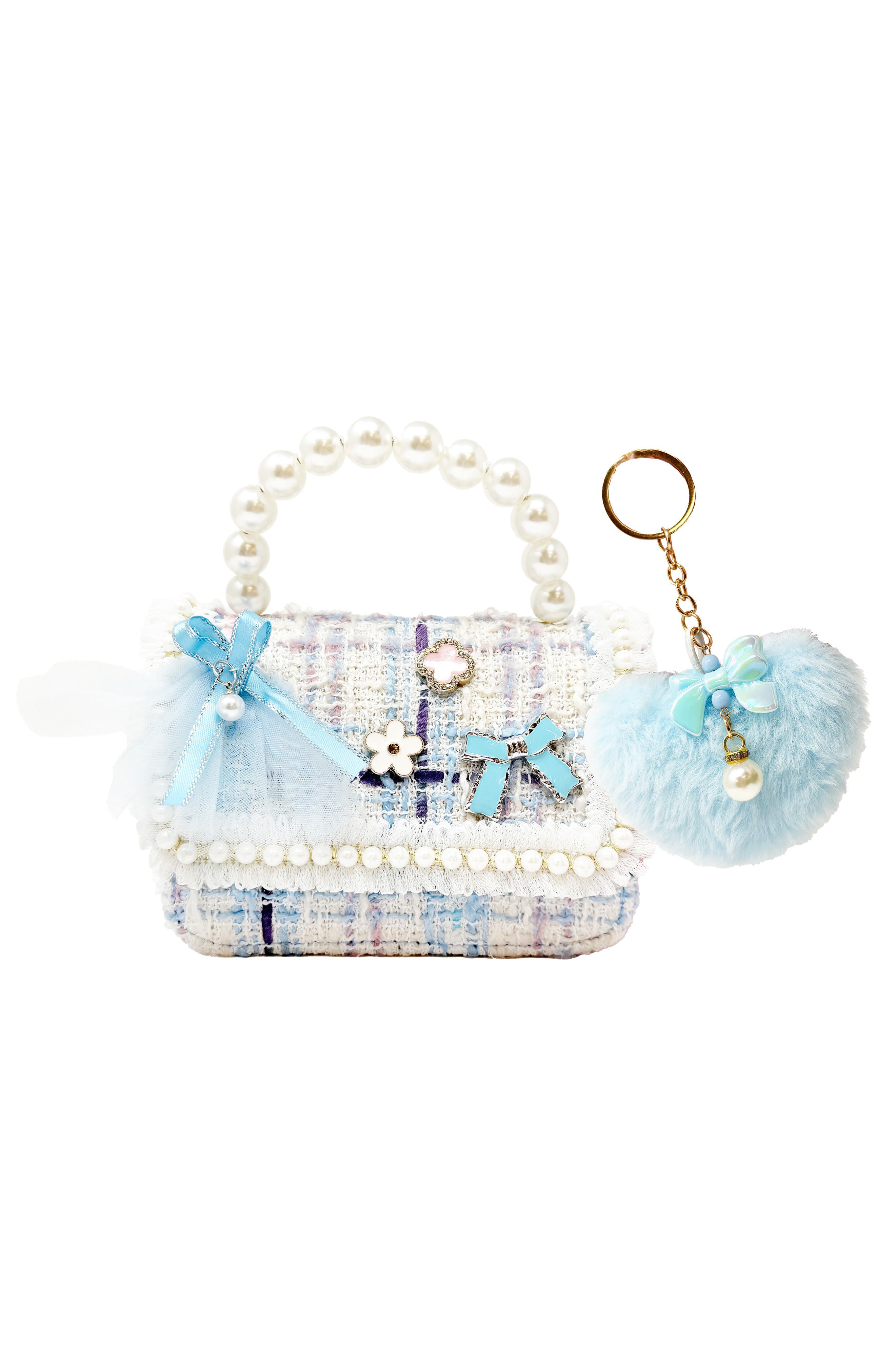 HOT FOCUS Tiny Mini Flower Dream Tweed Handbag