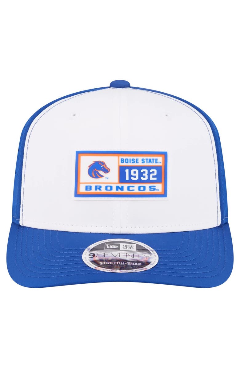 New Era Men's New Era White/Royal Boise State Broncos Perforated Patched 9SEVENTY Adjustable Hat, Alternate, color, White
