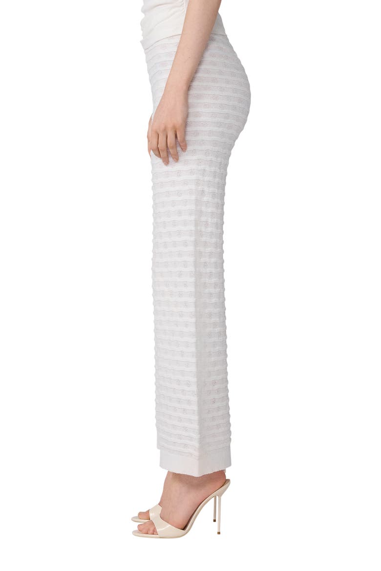 Barbara Mixed Stitch Cotton Blend Knit Pants, Alternate, color, WHITE