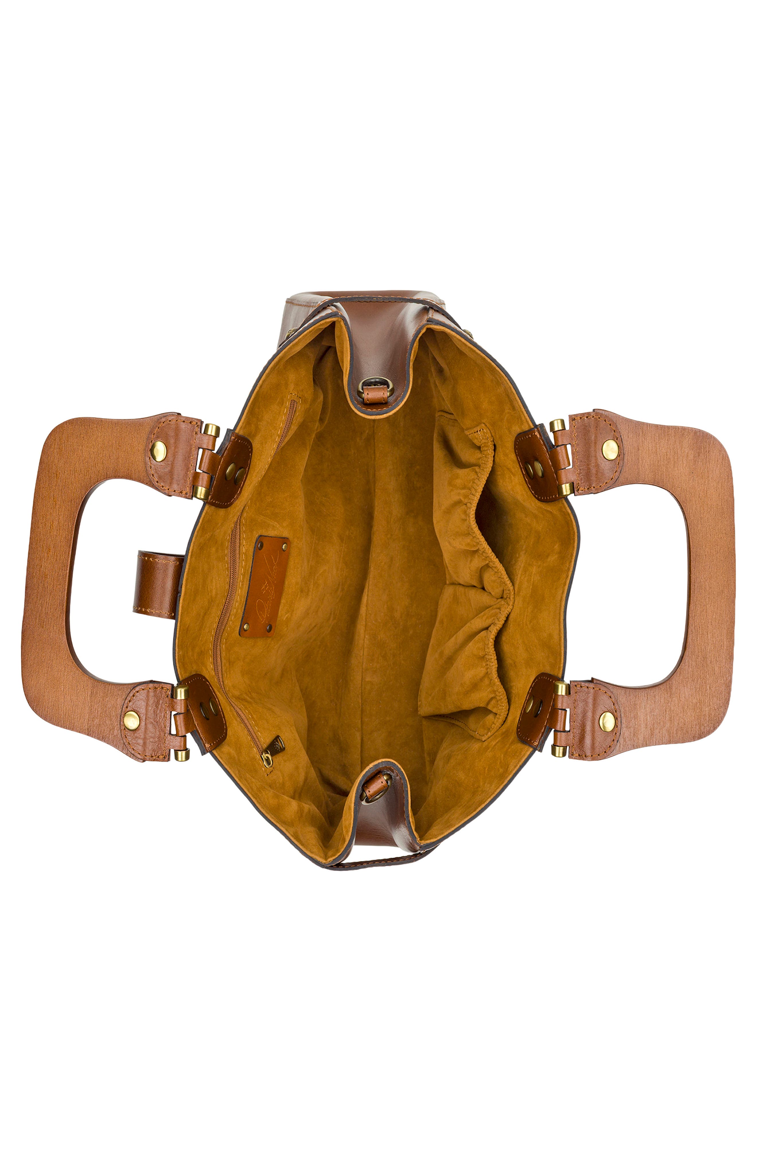 Sancia Leather Handbag, Alternate, color, BROWN