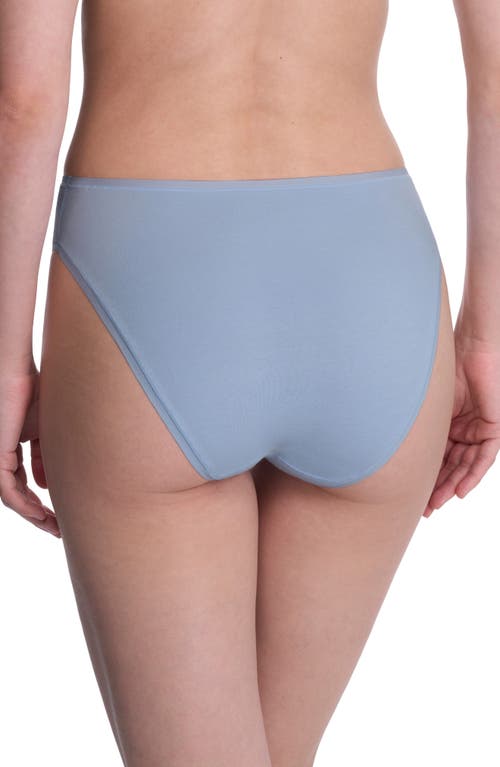 Natori Bliss Bare Cotton High Cut Briefs In Blue