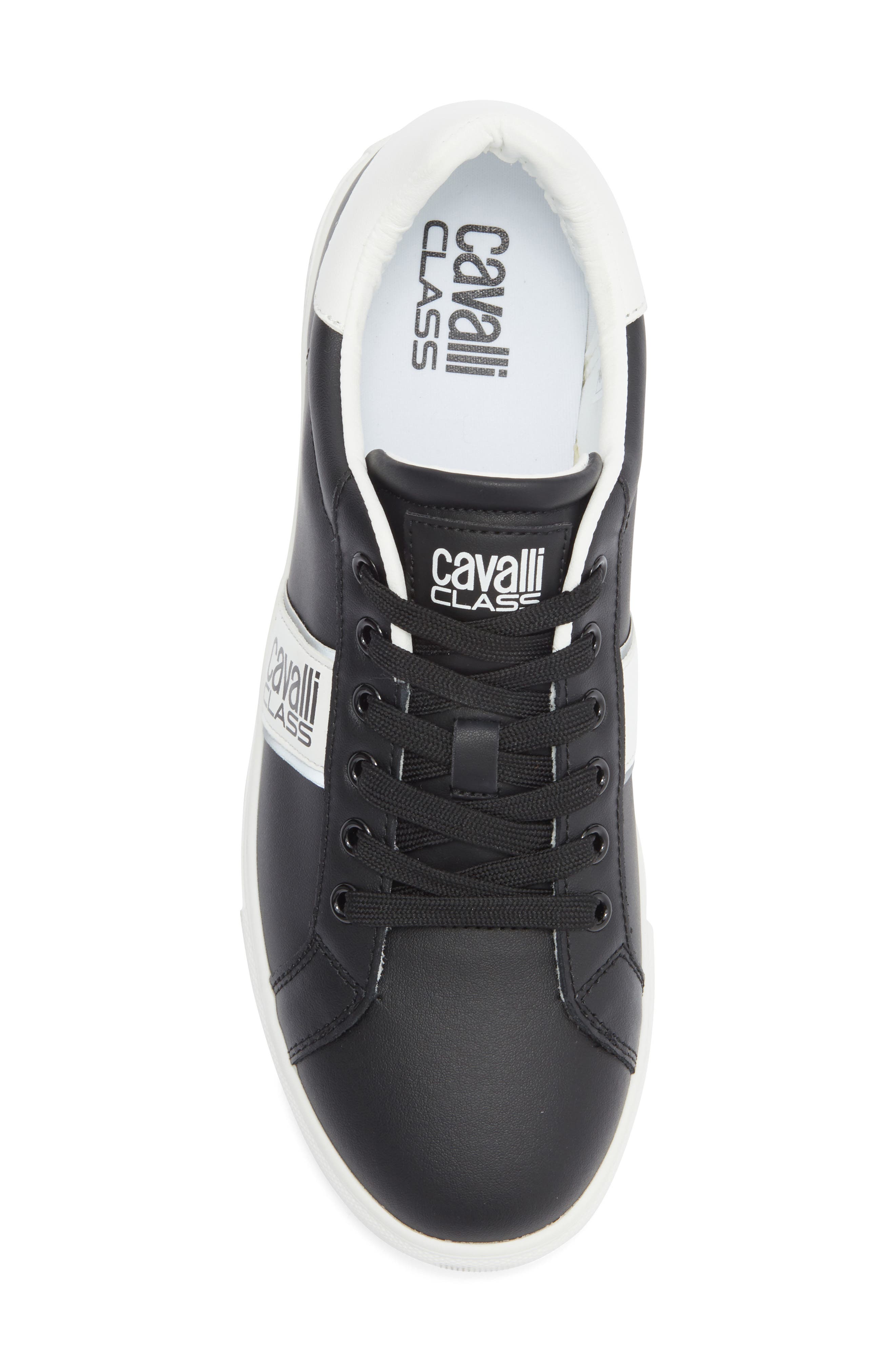 Roberto Cavalli Class Sneaker, Alternate, color, Black/ White