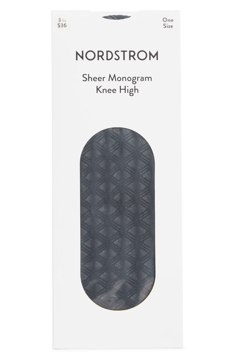 Nordstrom Sheer Jacquard Dress Socks, Alternate, color, Black