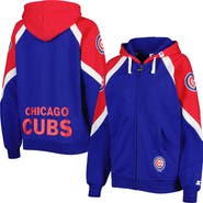 STARTER Women's Starter Royal/Red Chicago Cubs Hail Mary Full-Zip Hoodie