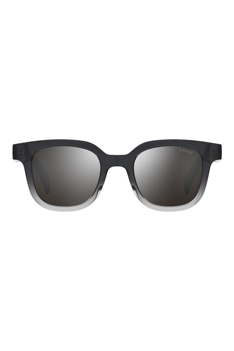Levi's® 47mm Mirrored Rectangular Sunglasses, Main, color, GREY/ SILVER