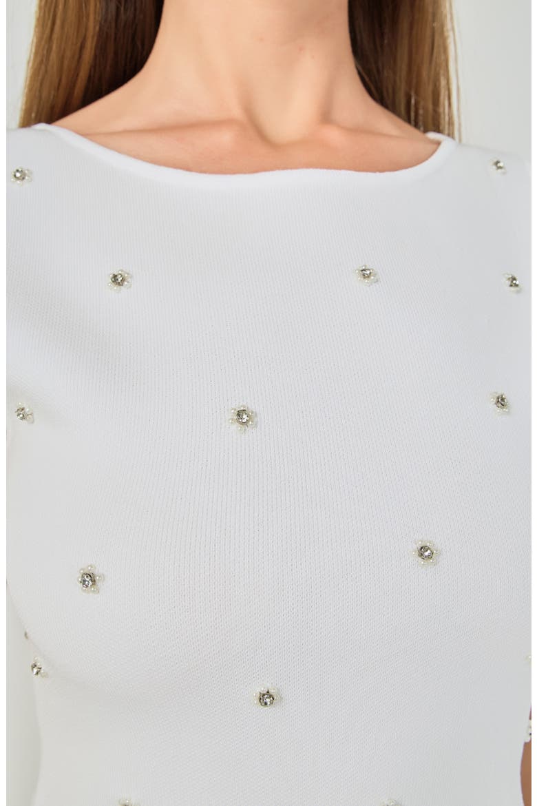 Jewel Embellish Sleeveless Top, Alternate, color, WHITE