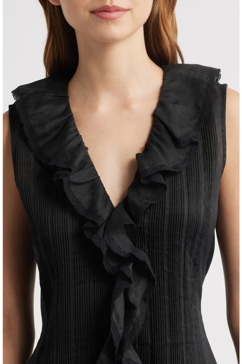 Henrietta Ruffle Sleeveless Minidress, Alternate, color, BLACK