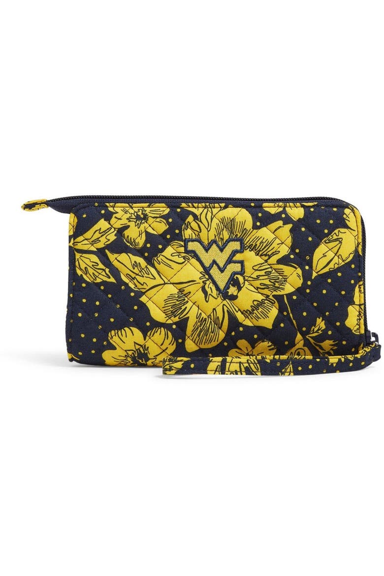 West Virginia Mountaineers Rain Garden Front-Zip Wristlet, Main, color, Navy