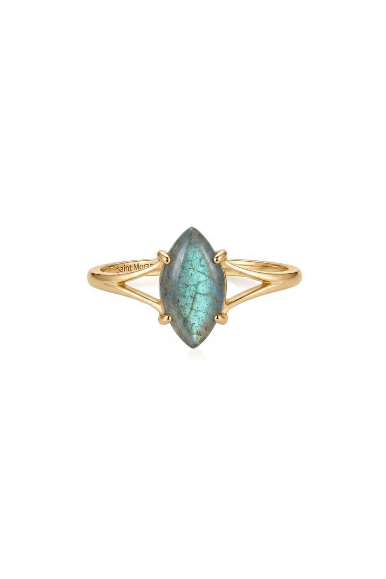 Marquise 14k Gold Plated Ring, Alternate, color, GREEN/ GOLD