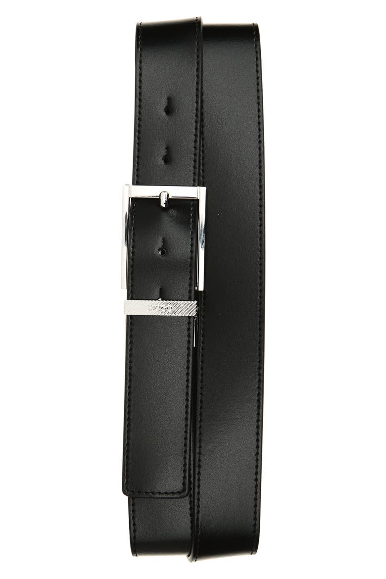 Garrick Leather Belt, Main, color, BLACK