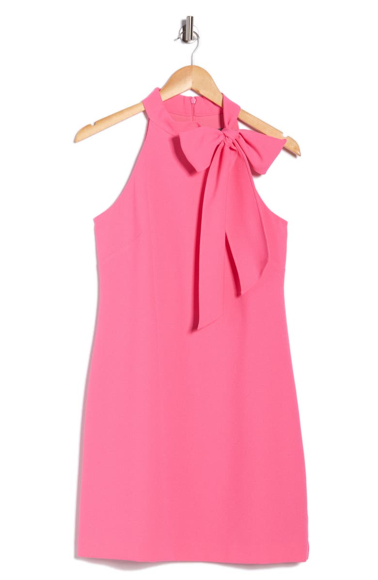 Vince Camuto Bow Neck Sleeveless Signature Stretch Crepe Midi Dress, Main, color, Lipstick Pink