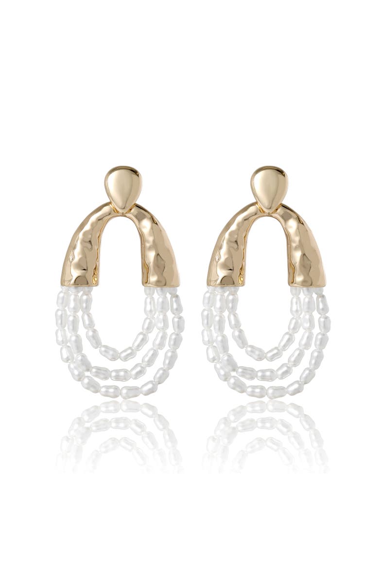 Pear Hoop Earrings, Alternate, color, Gold