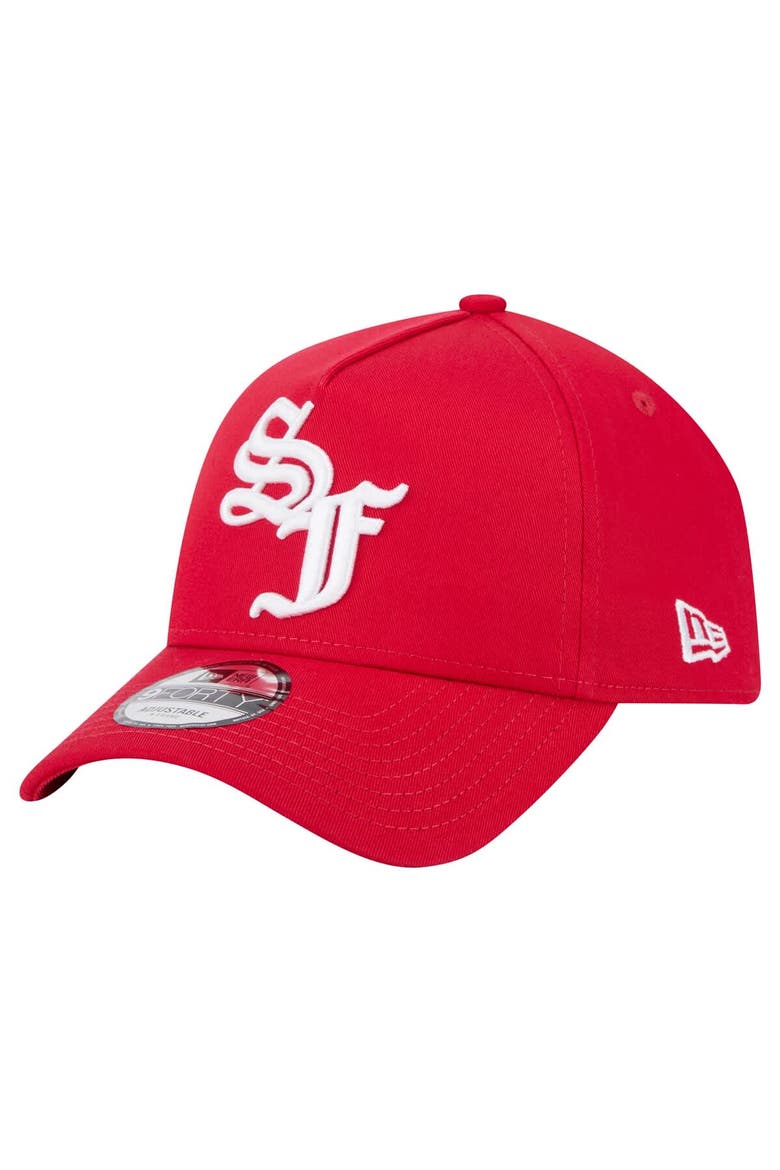 Men's New Era Scarlet San Francisco 49ers Mystic 9FORTY A-Frame Adjustable Hat, Alternate, color, Scarlet
