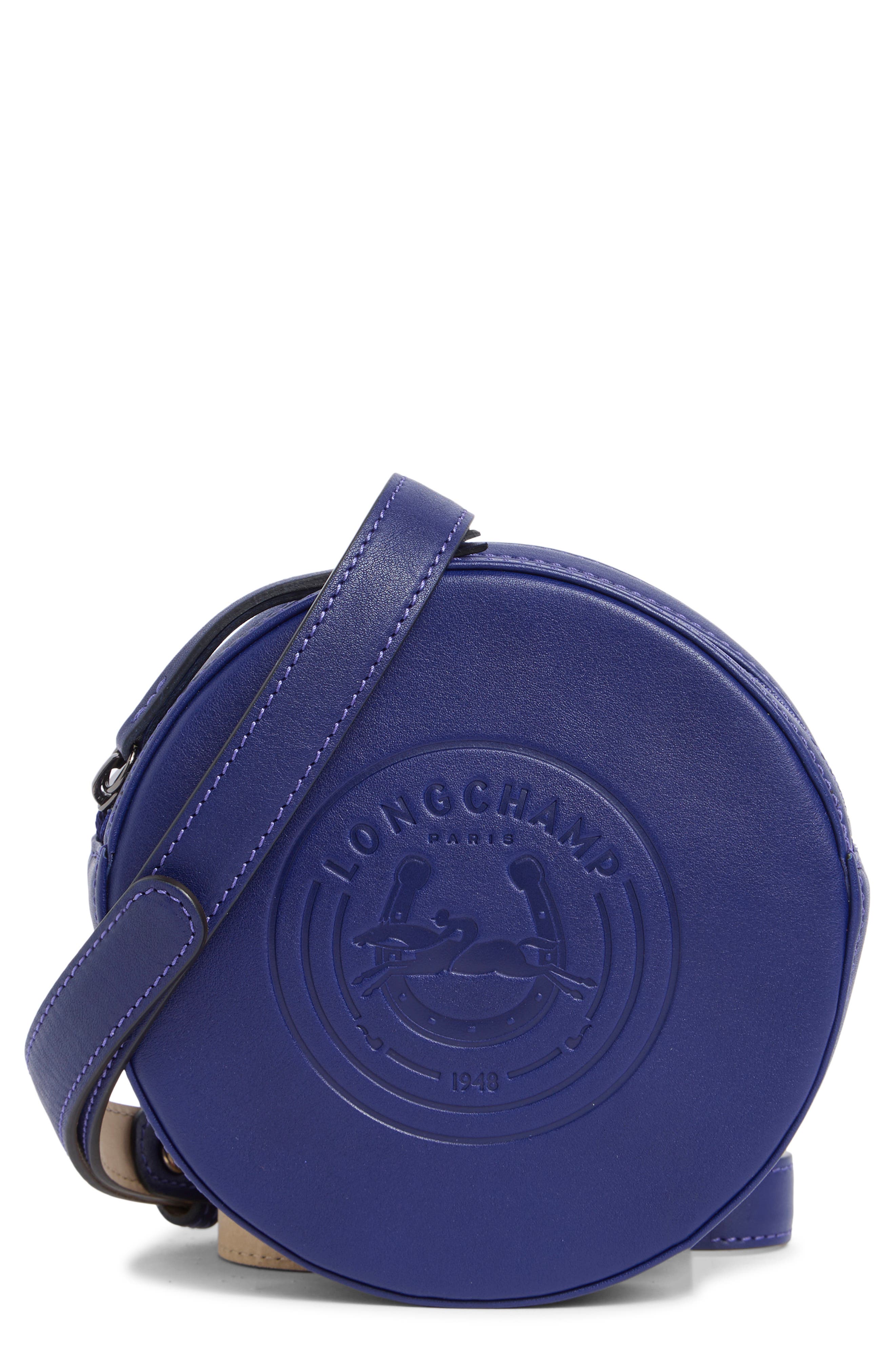 Longchamp Embossed Circular Belt Bag, Main, color, Sapphire