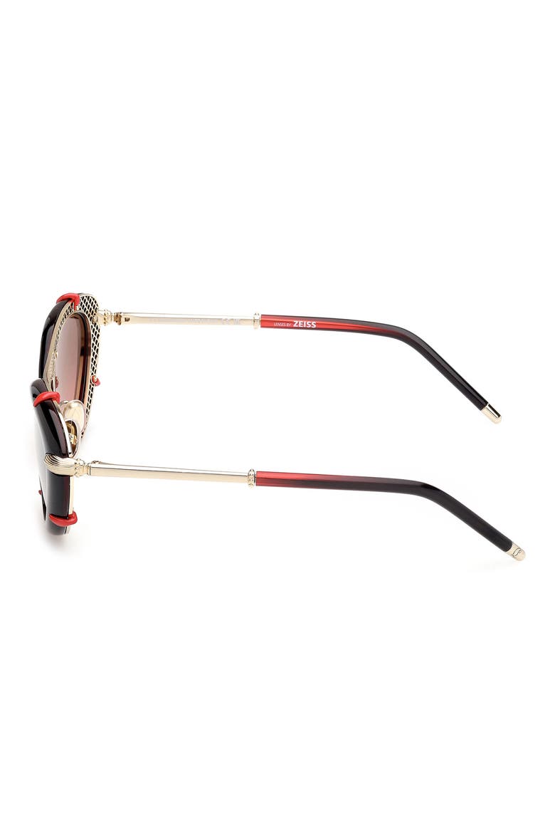 Dolly 54mm Gradient Oval Sunglasses, Alternate, color, BLACK / GOLD / ZEISS RED