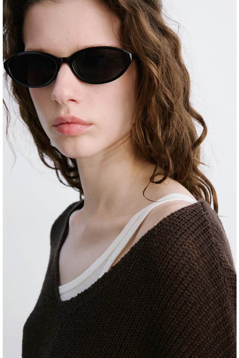 V-Neck Sweater, Alternate, color, CHOCOLATE