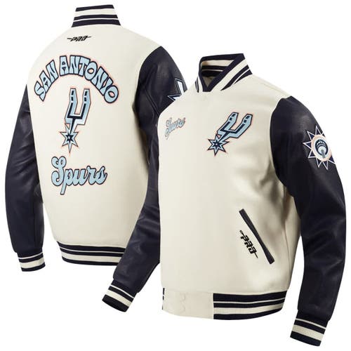 Pro Standard Cream San Antonio Spurs 2024/25 City Edition Wool Varsity Full-zip Jacket In White