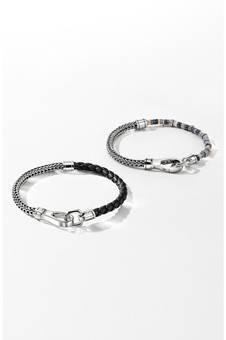 Men's Heishi & Chain Bracelet, Alternate, color, SILVER