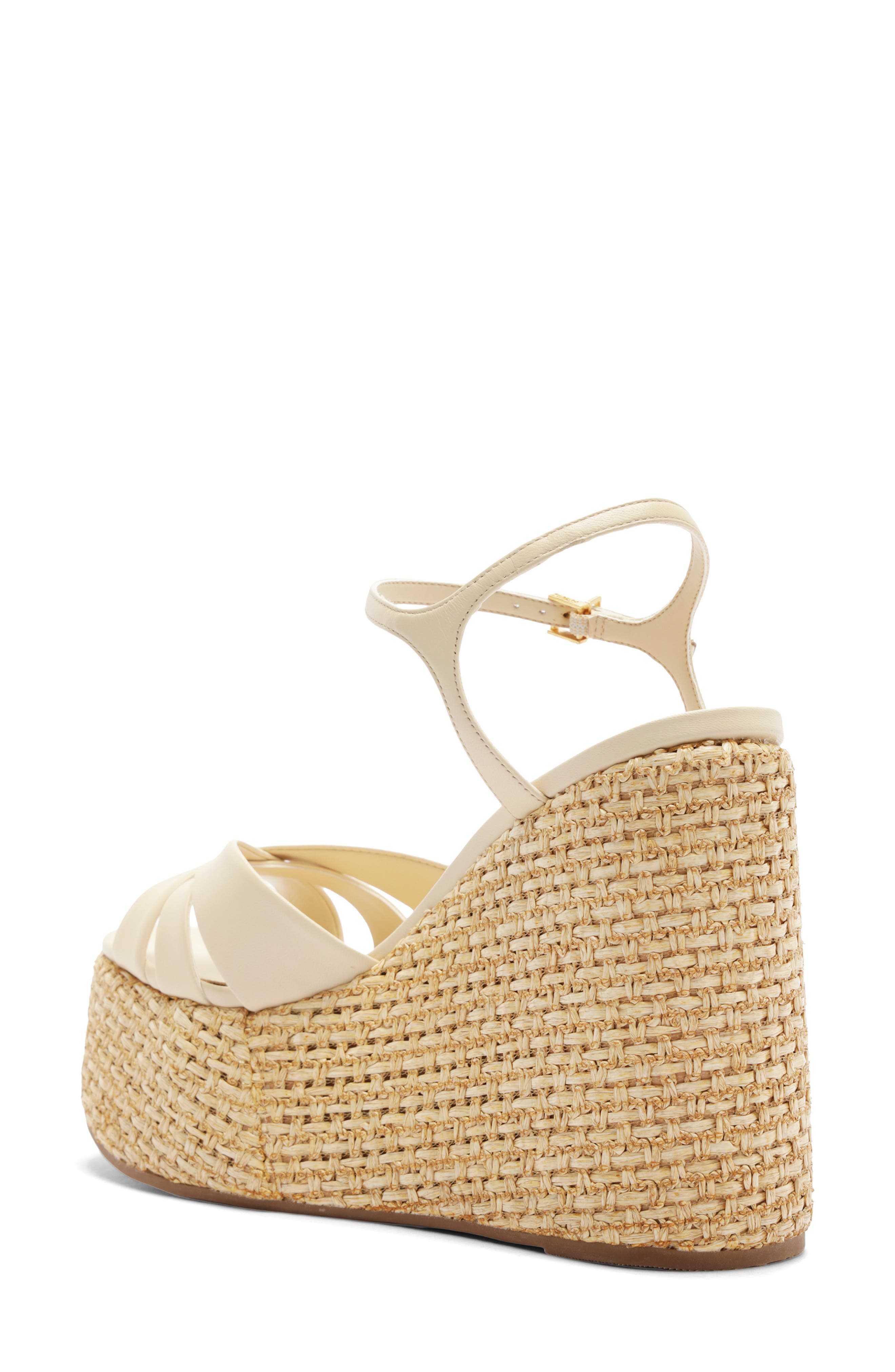 Keefa Platform Wedge Ankle Strap Sandal, Alternate, color, EGG SHELL
