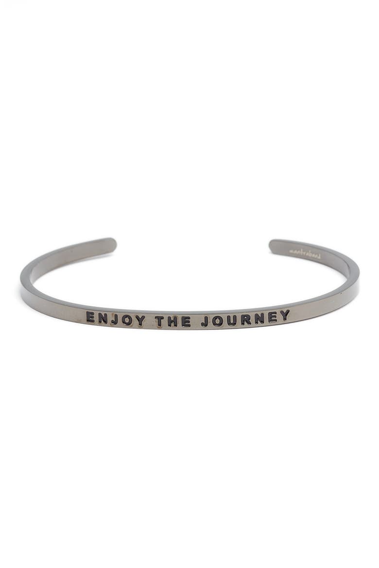 'Enjoy the Journey' Cuff, Main, color, MOON GRAY