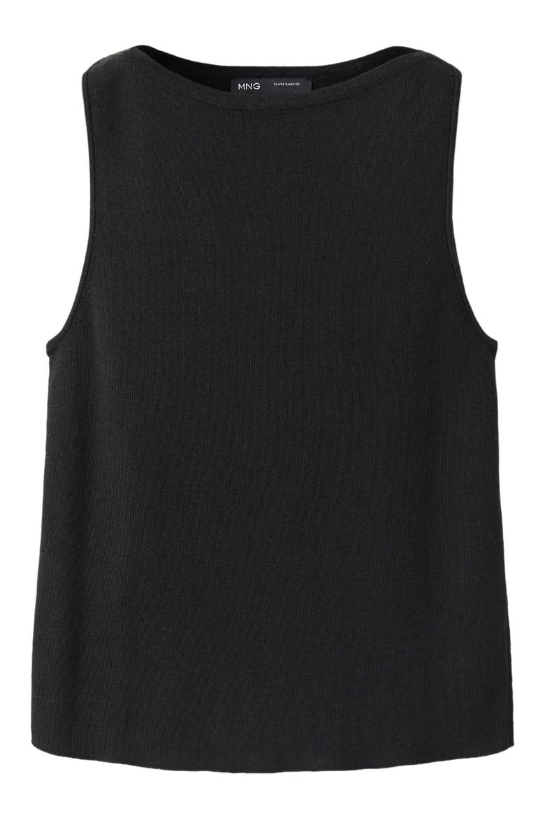Fine-Knit Boat Neck Top, Alternate, color, BLACK