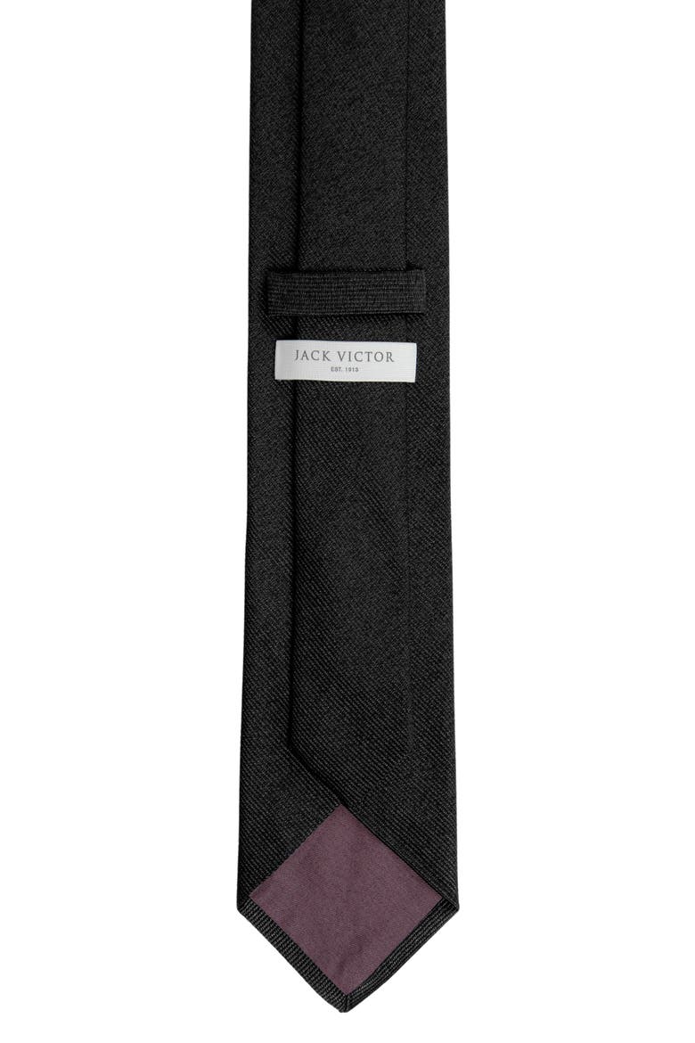 Bowman Solid Silk Blend Tie, Alternate, color, BLACK