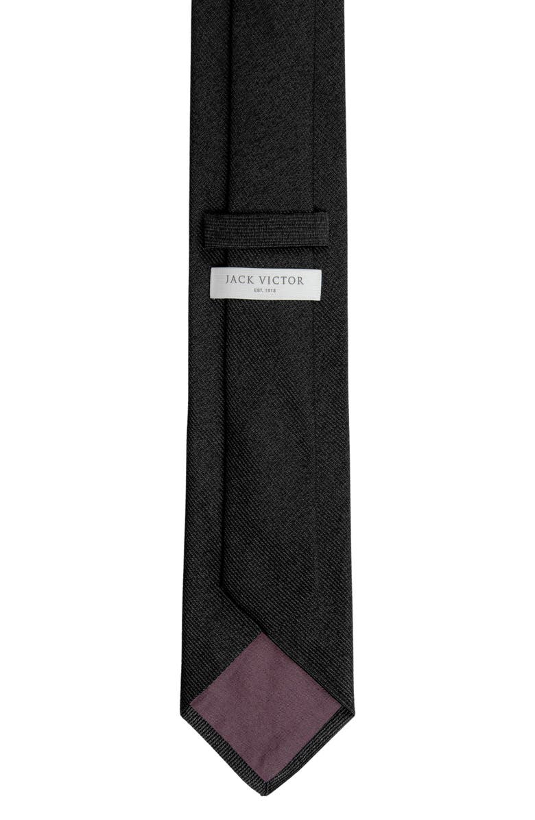 Jack Victor Bowman Solid Silk Blend Tie, Alternate, color, Black