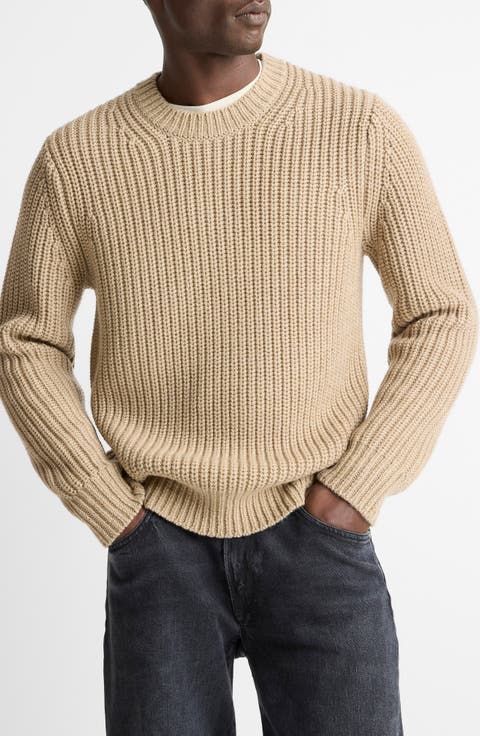 Shaker Stitch Merino Wool Crewneck Sweater