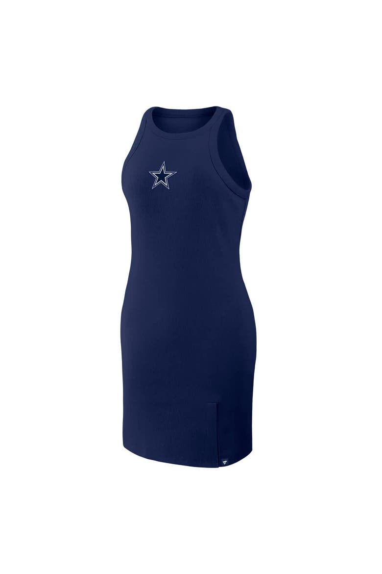Women's Fanatics Navy Dallas Cowboys Push Beyond Tri-Blend Ribbed Sleeveless Dress, Alternate, color, Navy