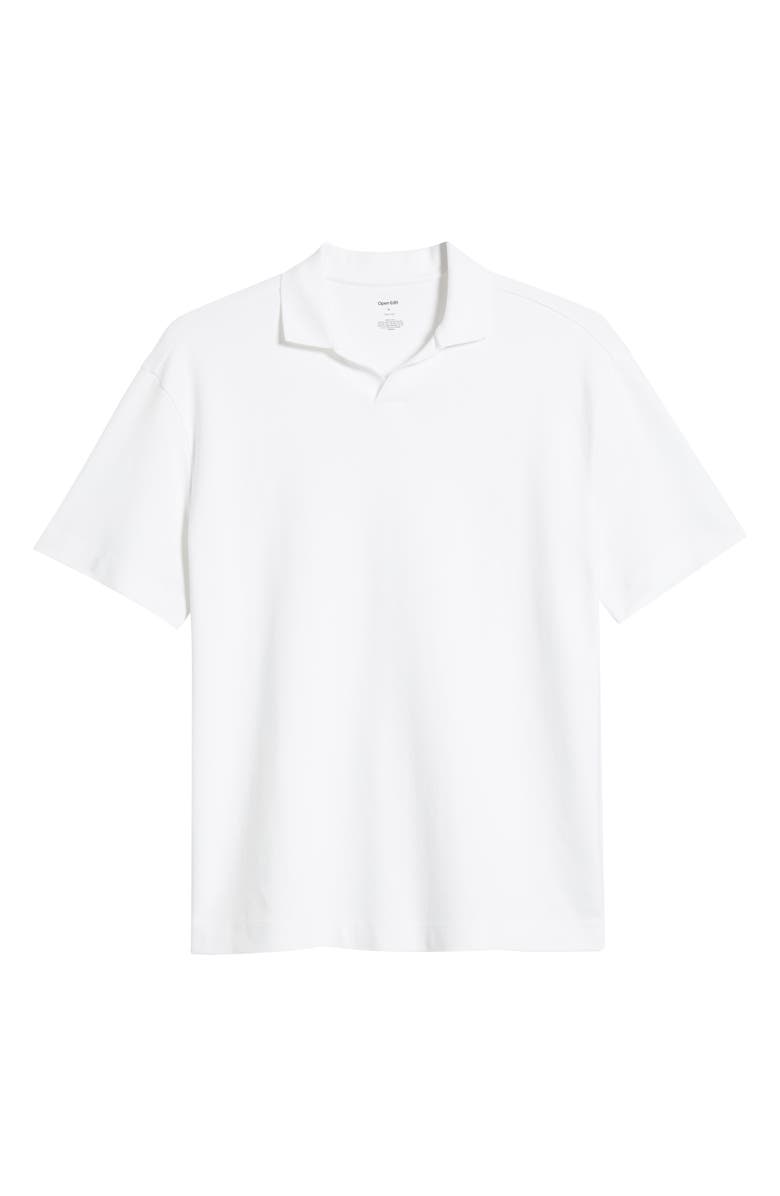 Open Edit Johnny Collar Polo, Alternate, color, White