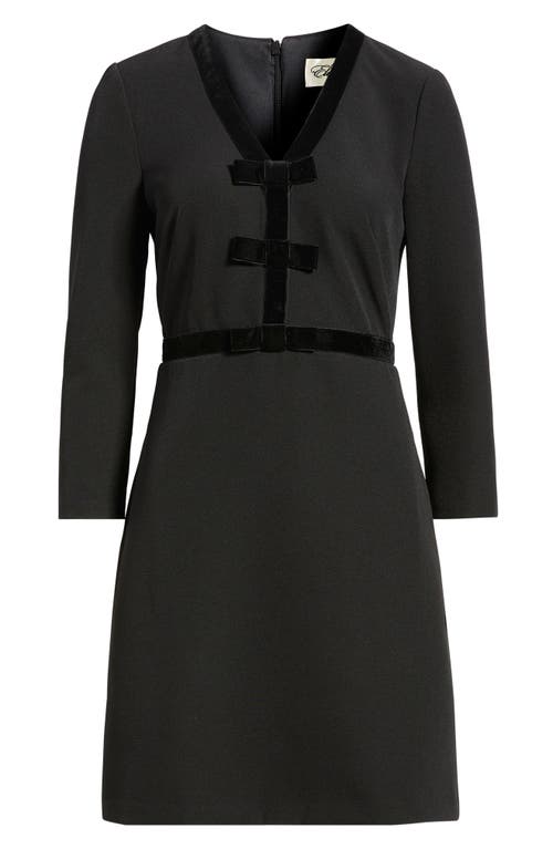 Eliza J Bow Detail Stretch Crepe Dress In Black