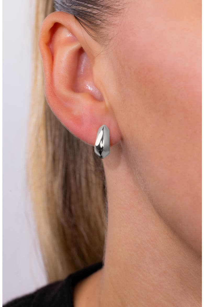 Luna Teardrop Hoop Earrings, Alternate, color, SILVER