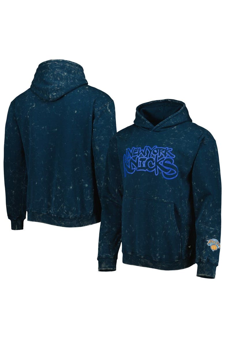 Unisex The Wild Collective Blue New York Knicks Tonal Acid Wash Pullover Hoodie, Alternate, color, Blue