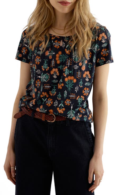 Appletree Floral Keyhole T-Shirt