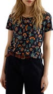 Seasalt Cornwall Appletree Floral Keyhole T-Shirt