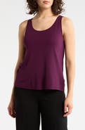 Eileen Fisher Slim Fit Scoop Neck Silk Tank