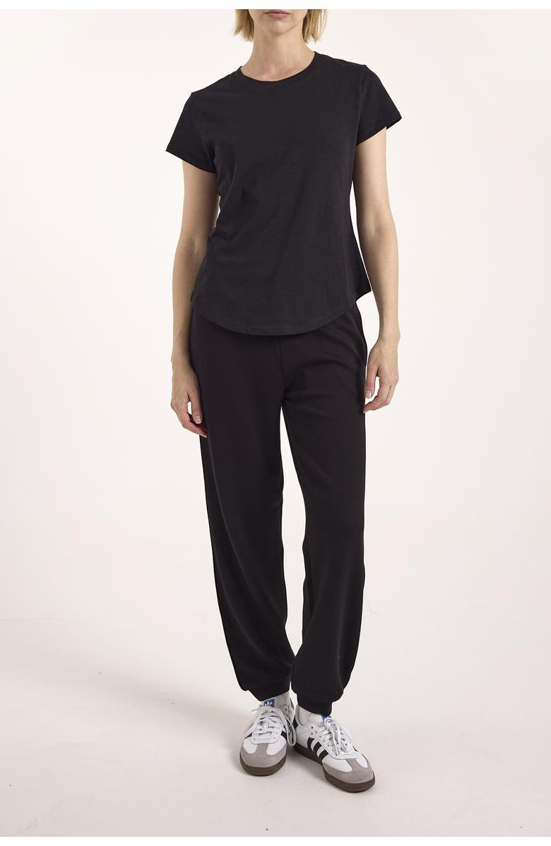 Brodie Pure Cashmere Relaxed Fit Cotton Crew Neck T-shirt, Alternate, color, Black