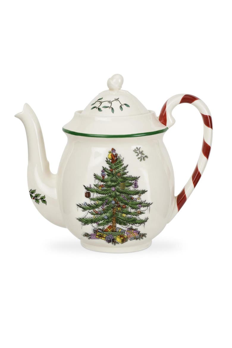 Christmas Tree Teapot with Candy Cane Handle, Main, color, Multi