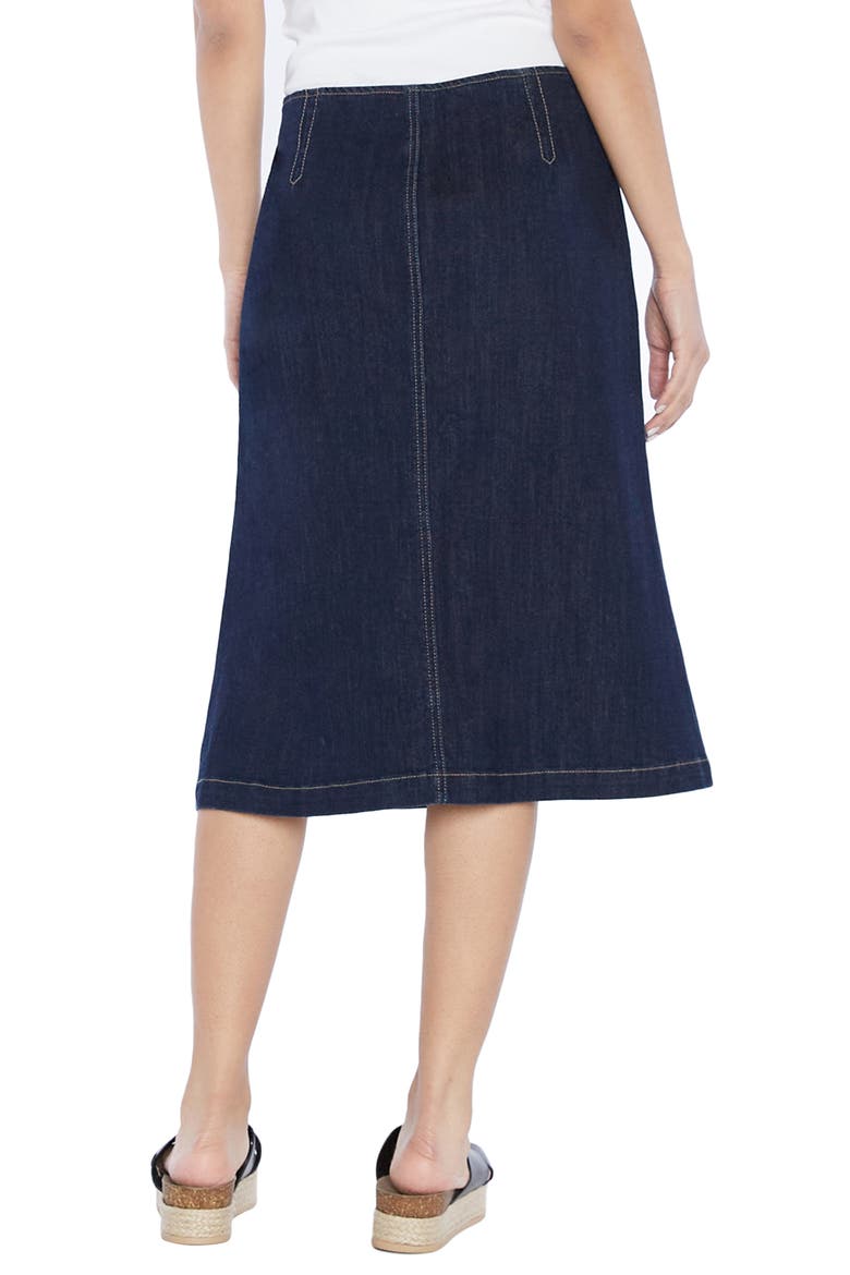 Wash Lab Pleat Denim Skirt, Alternate, color, DEEP INDIGO