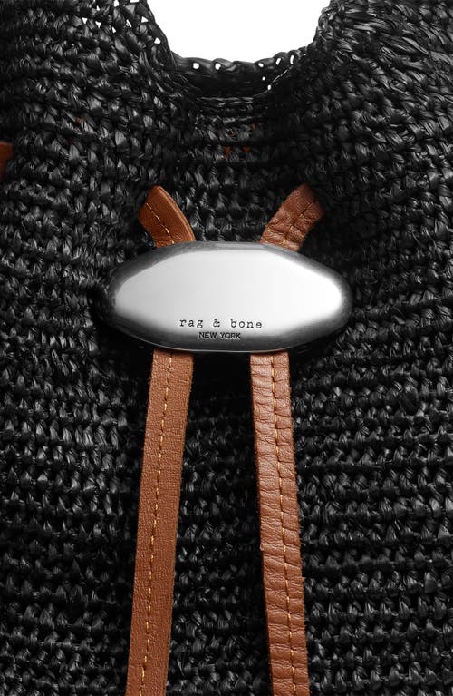 Rag & Bone Daily Straw Bucket Bag In Black