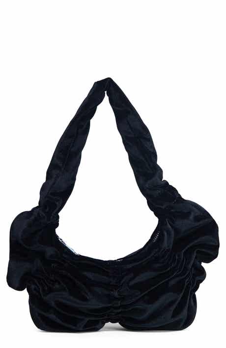 Topshop Ruched Velvet Shoulder Bag