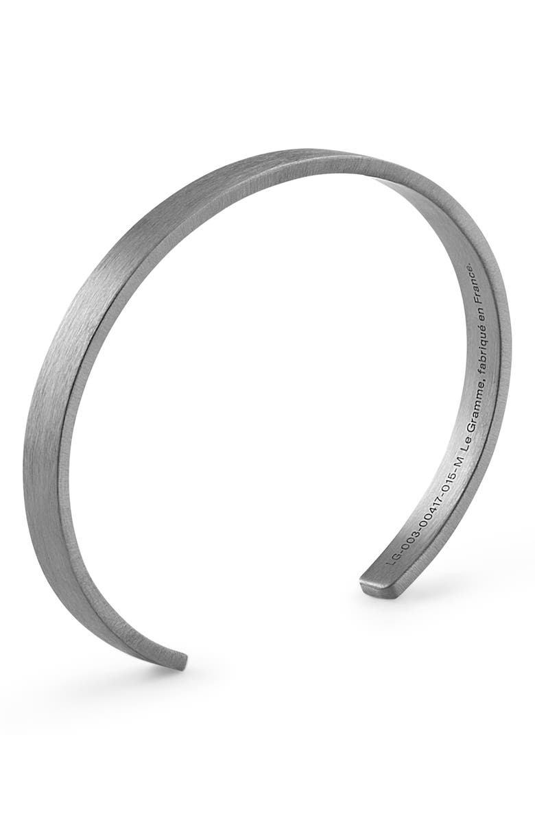 le gramme Men's 15G Brushed Sterling Silver Ribbon Cuff Bracelet, Alternate, color, 