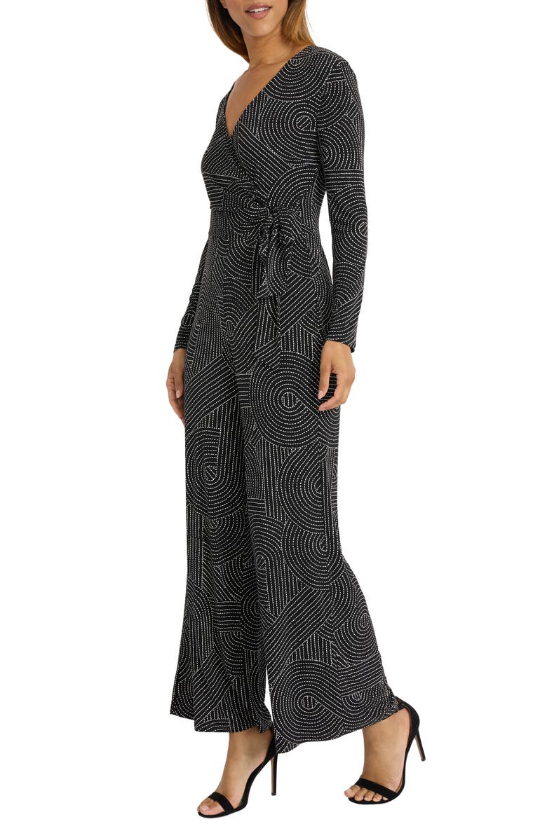 Maggy London Long Sleeve Faux Wrap Jumpsuit, Alternate, color,