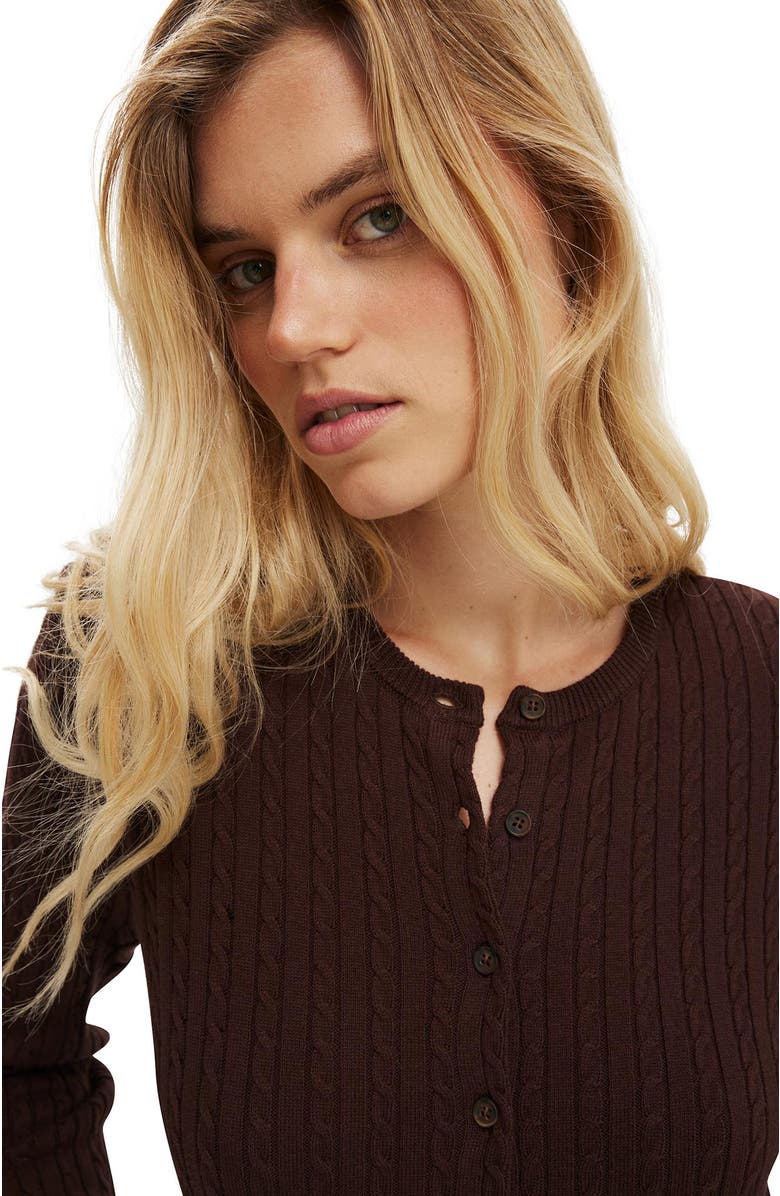 Cotton On Women's Cotton Crew Neck Cardigan, Alternate, color,