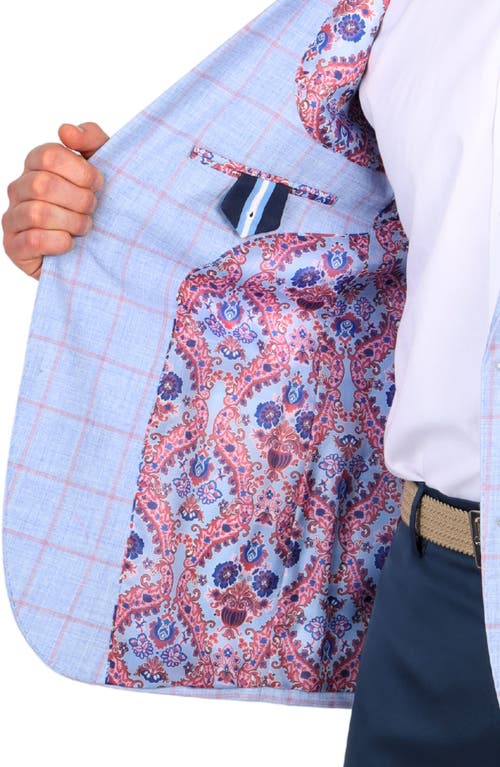 Shop Tailorbyrd Mélange Windowpane Sport Coat In Blue
