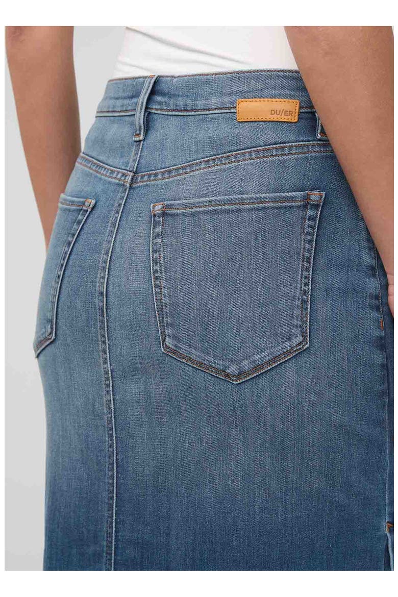 Performance Denim Slit Skirt, Alternate, color, Blue-Ash