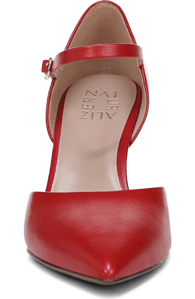 Naturalizer Amber Ankle Strap Pointed Toe Pump, Alternate, color, Crimson Red