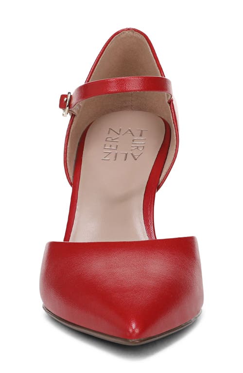 Naturalizer Amber Ankle Strap Pointed Toe Pump In Red