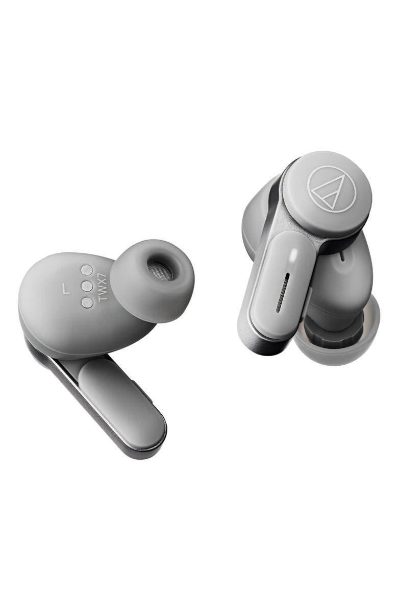 Audio-Technica ATH-TWX7 Truly Wireless Earbuds with Hybrid Noise Cancellation, Main, color, Gray